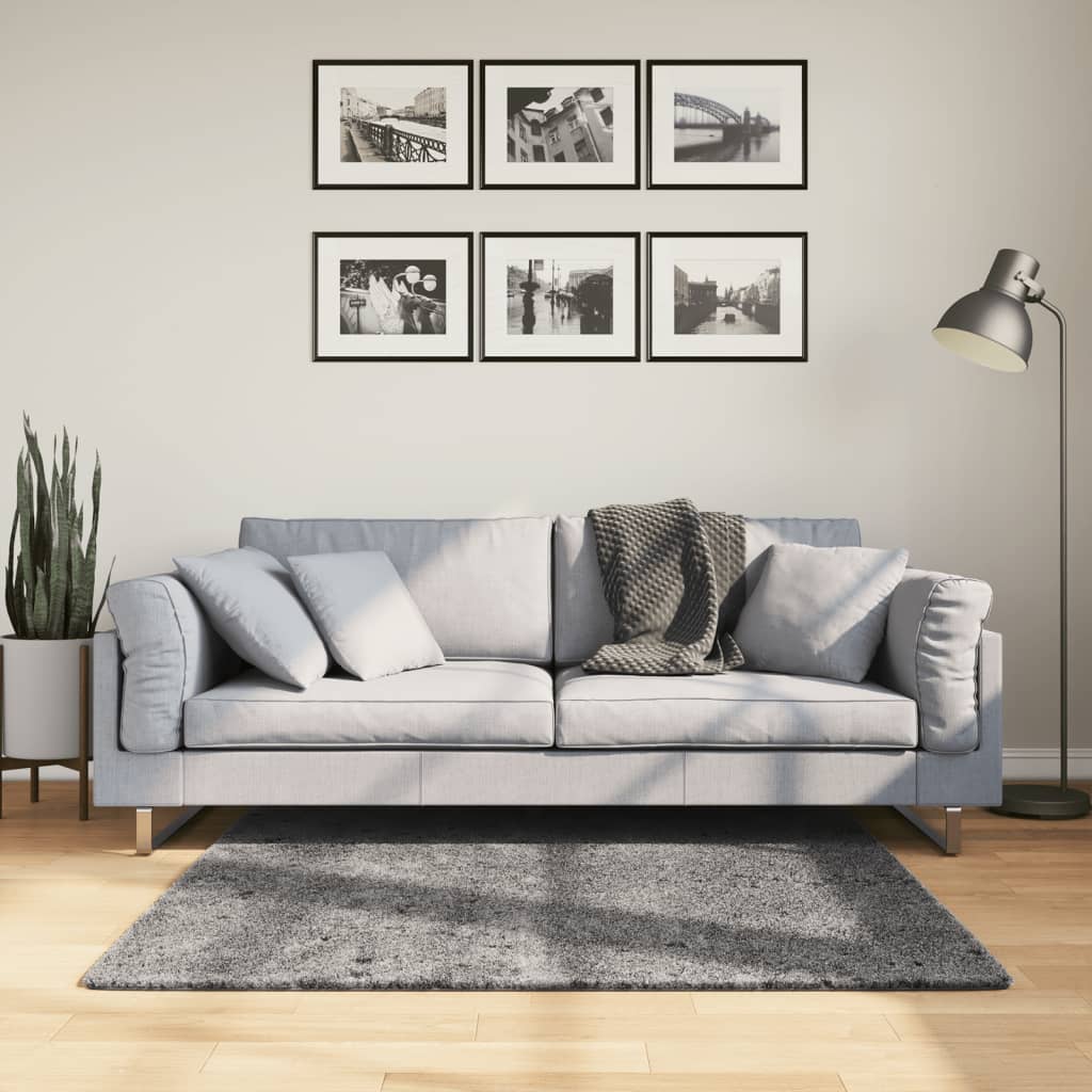 Tepih HUARTE kratkih vlakana mekani i perivi antracit 120x120cm
