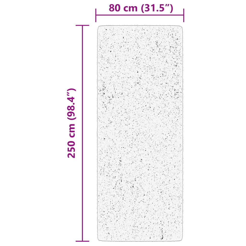 Tepih HUARTE kratkih vlakana mekani i perivi bež 80 x 250 cm