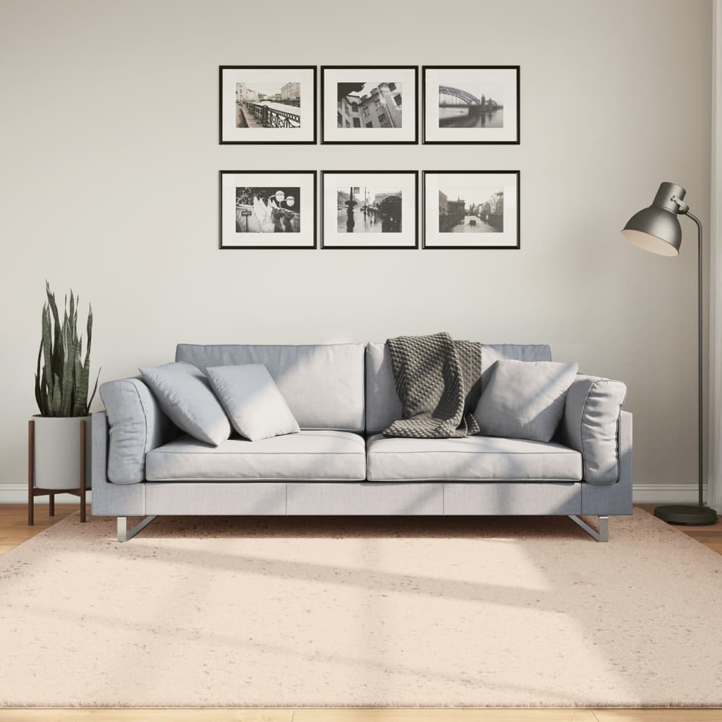 Tepih HUARTE kratkih vlakana mekani i perivi bež 200 x 200 cm