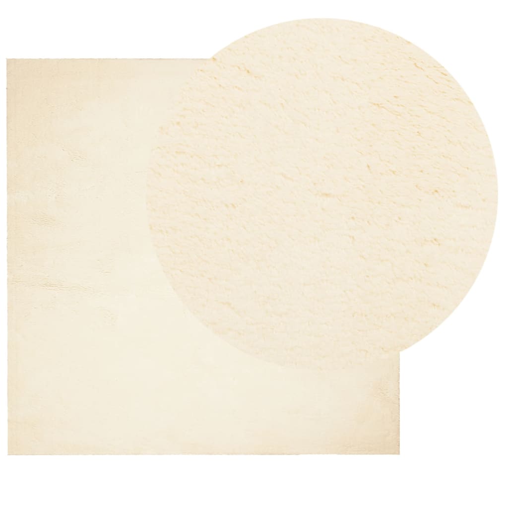 Tepih HUARTE kratkih vlakana mekani i perivi krem 120x120 cm