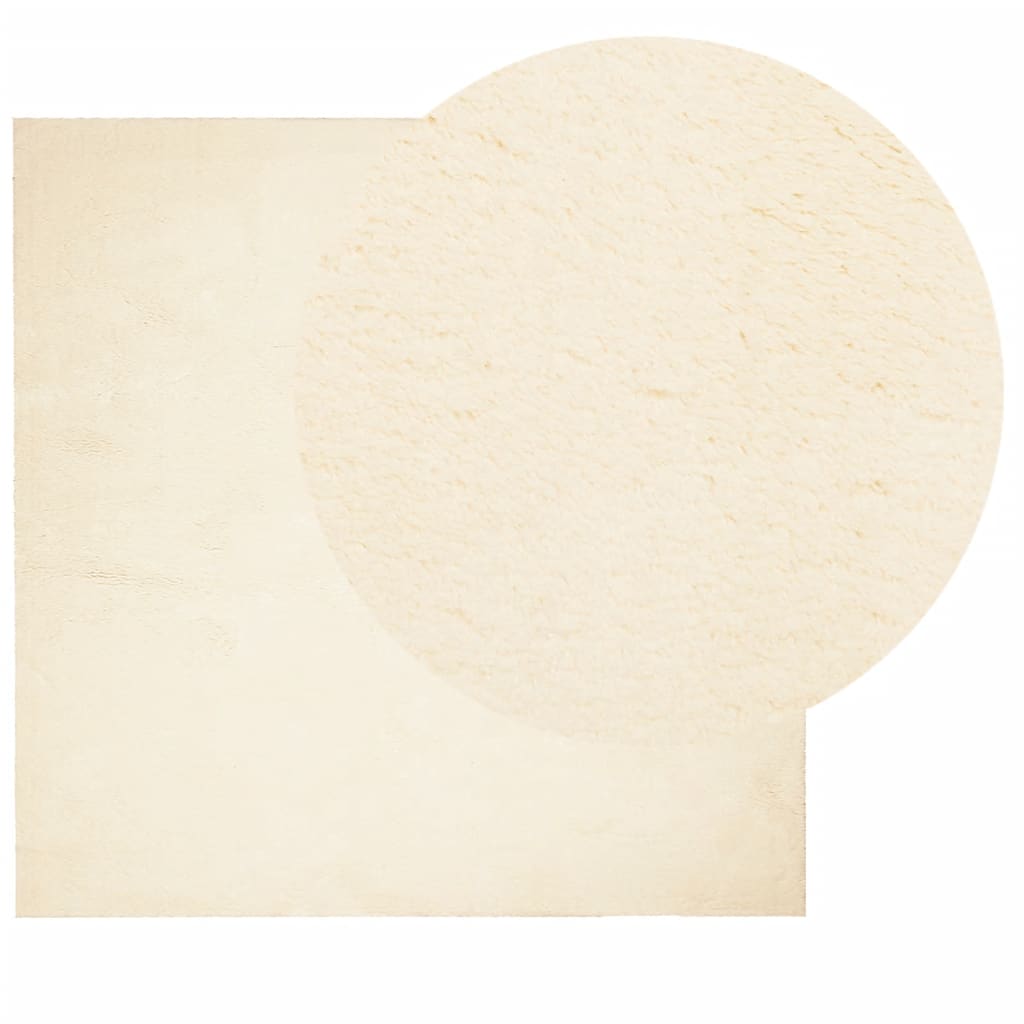 Tepih HUARTE kratkih vlakana mekani i perivi krem 200x200 cm