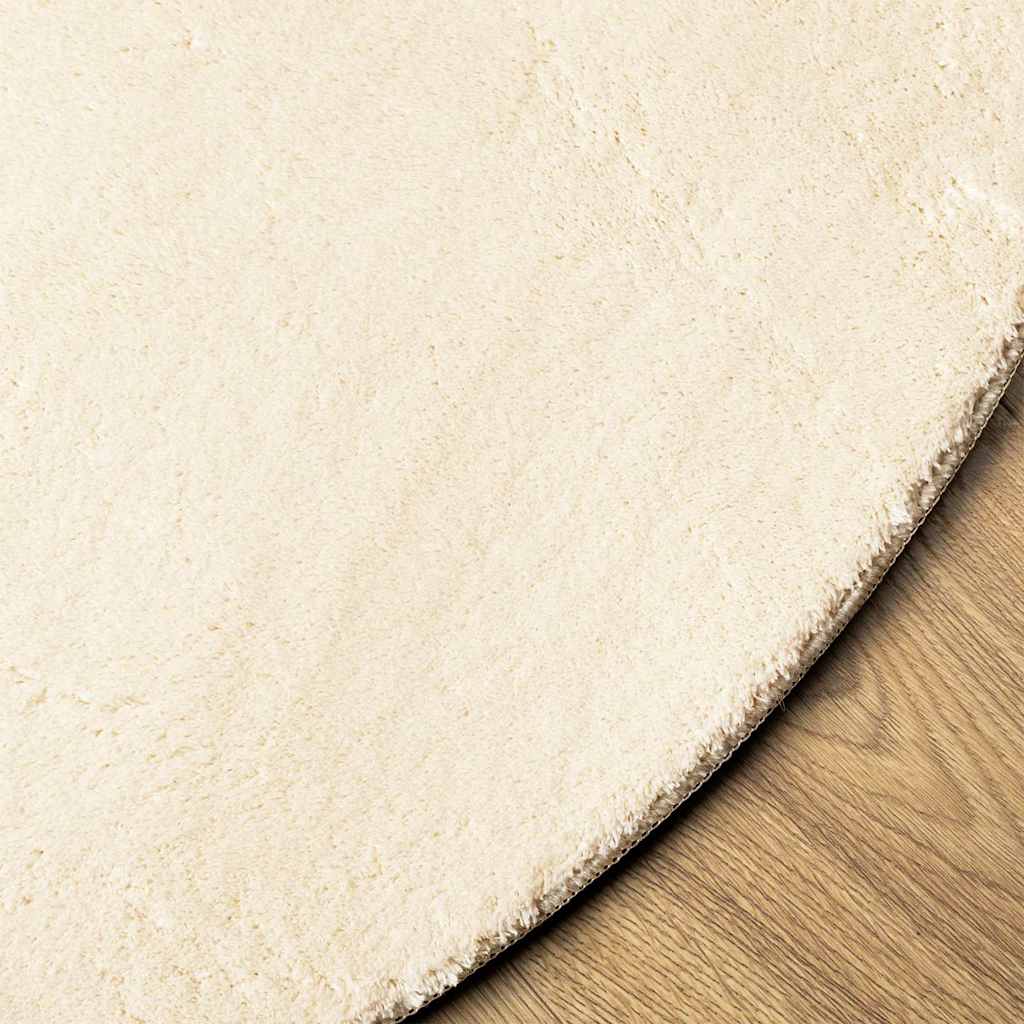 Tepih HUARTE kratkih vlakana mekani i perivi krem Ø 100 cm