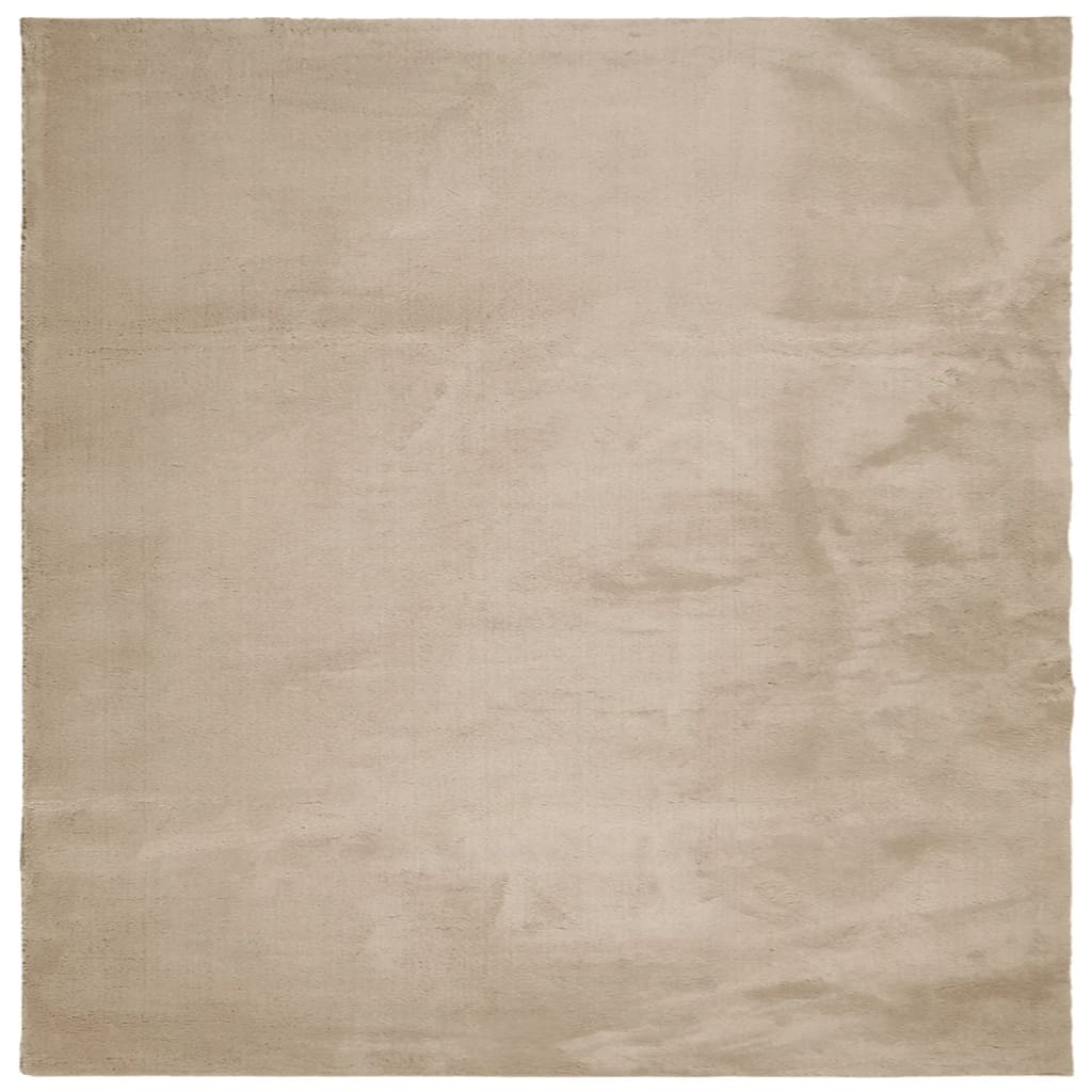 Tepih HUARTE kratka vlakna mek i periv boja pijeska 240x240 cm