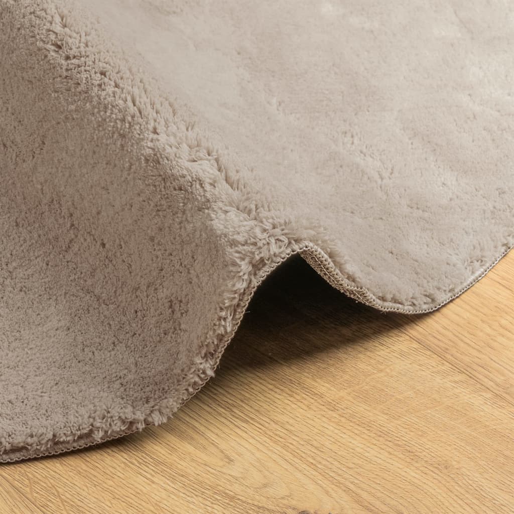 Tepih HUARTE kratkih vlakana meki i perivi Ø100 cm boja pijeska