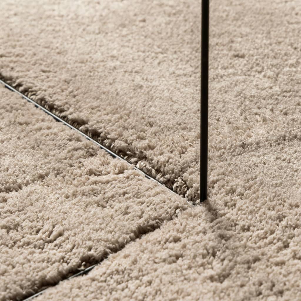Tepih HUARTE kratkih vlakana meki i perivi Ø100 cm boja pijeska