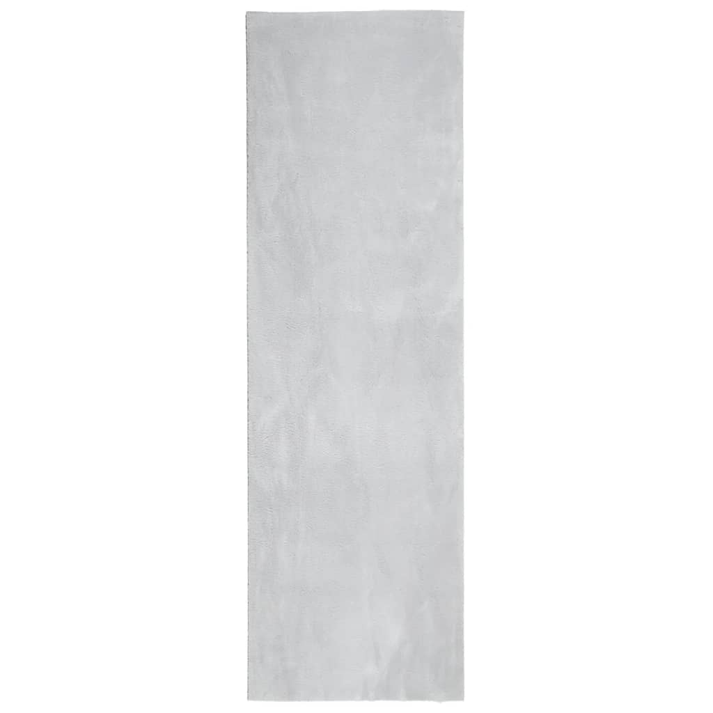 Tepih HUARTE kratkih vlakana mekani i perivi sivi 80 x 250 cm