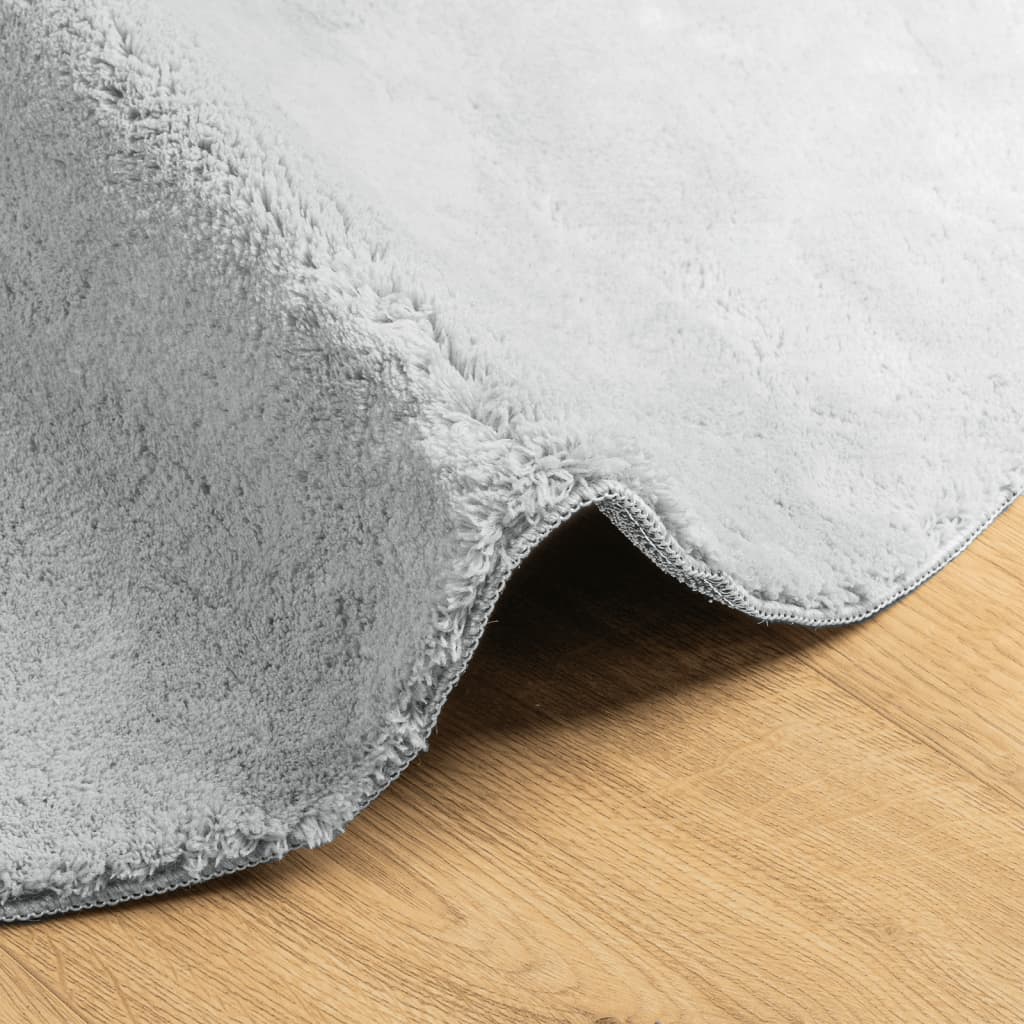 Tepih HUARTE kratkih vlakana mekani i perivi sivi Ø 120 cm