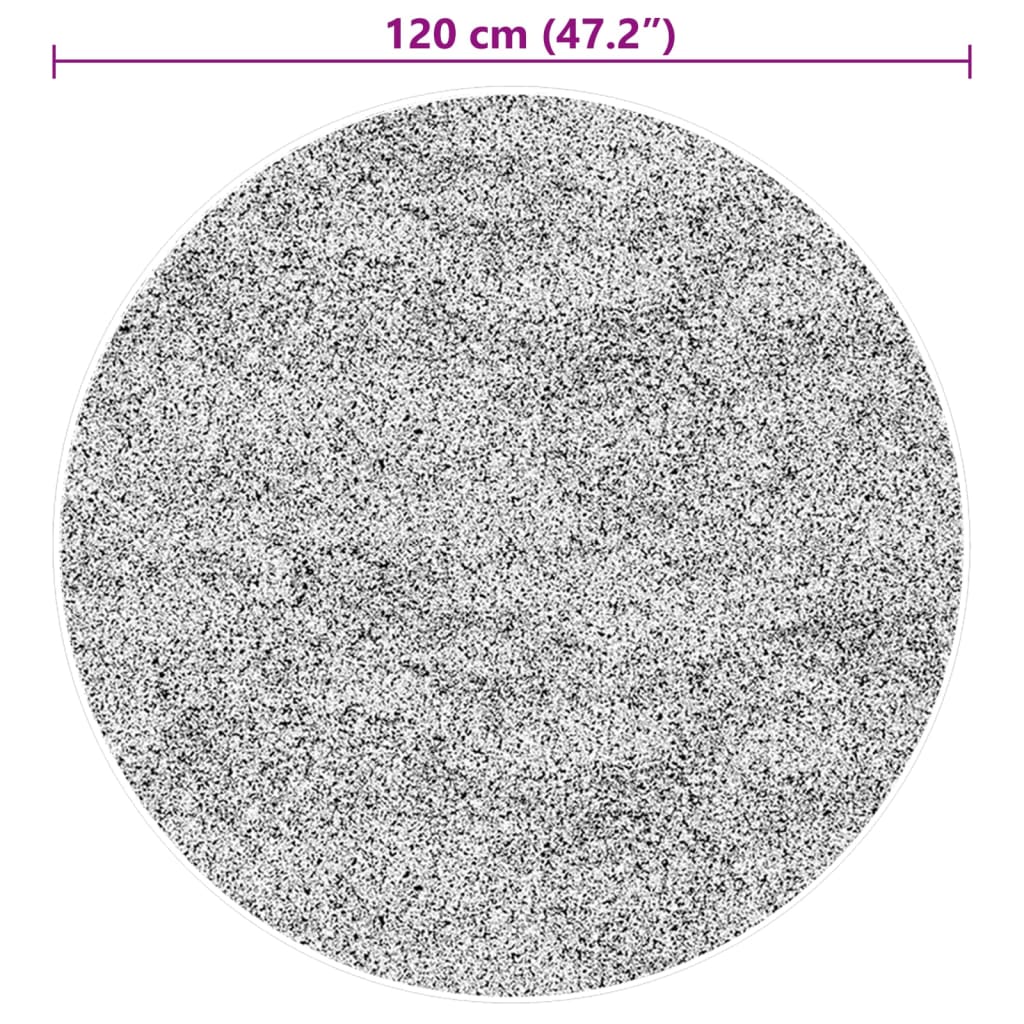 Tepih HUARTE kratkih vlakana mekani i perivi sivi Ø 120 cm