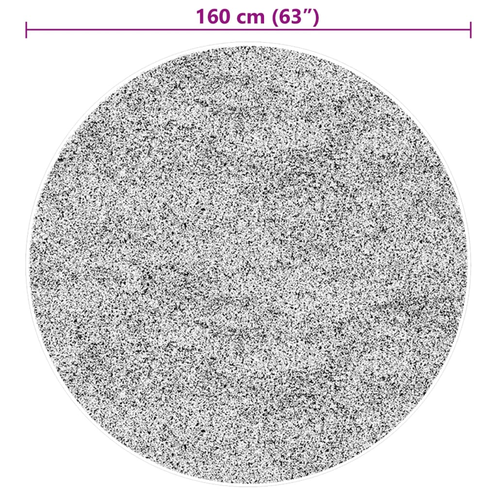Tepih HUARTE kratkih vlakana mekani i perivi sivi Ø 160 cm
