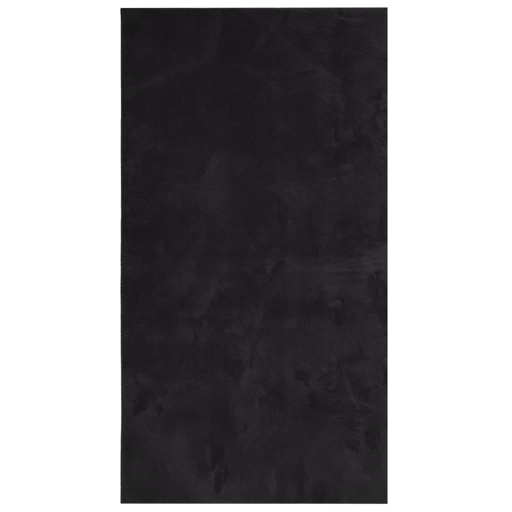 Tepih HUARTE kratkih vlakana mekani i perivi crni 60x110 cm