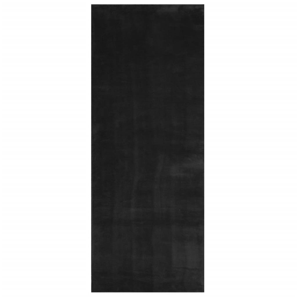 Tepih HUARTE kratkih vlakana mekani i perivi crni 80x200 cm