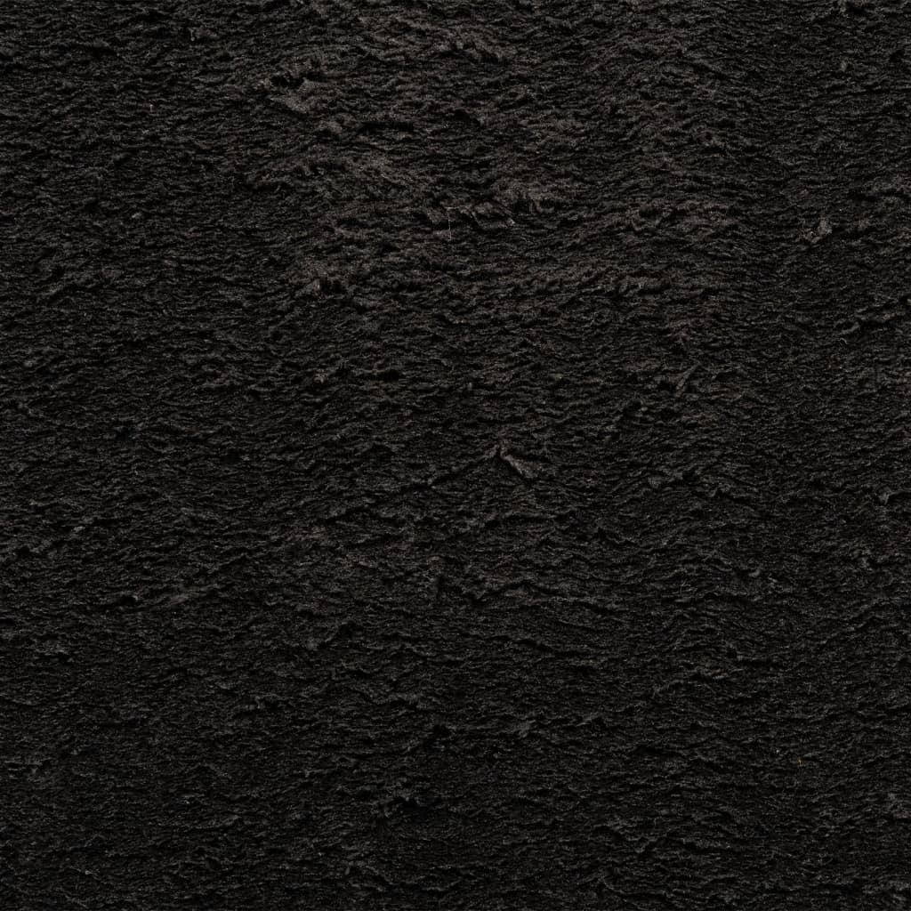 Tepih HUARTE kratkih vlakana mekani i perivi crni 200x200 cm