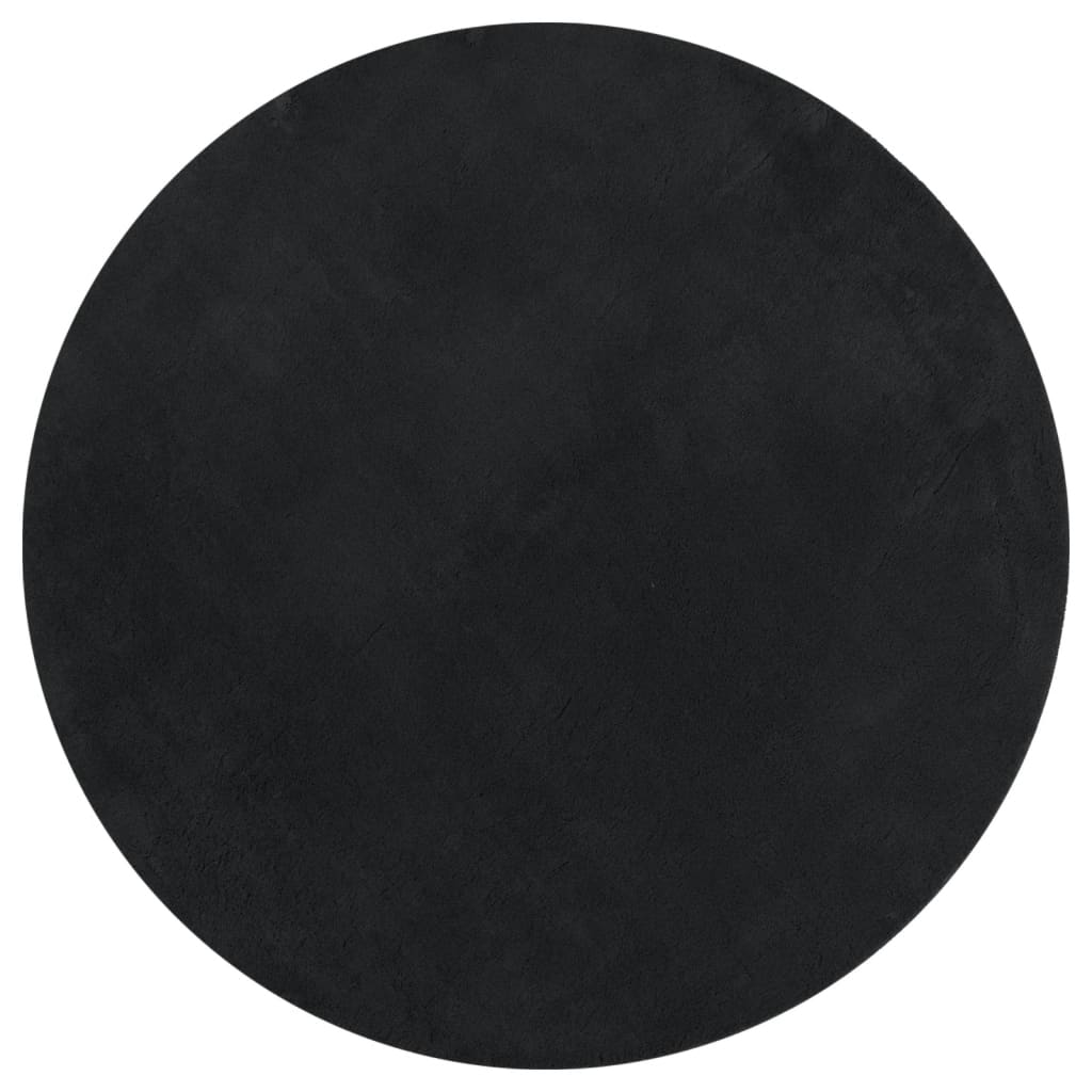 Tepih HUARTE kratkih vlakana mekani i perivi crni Ø 100 cm