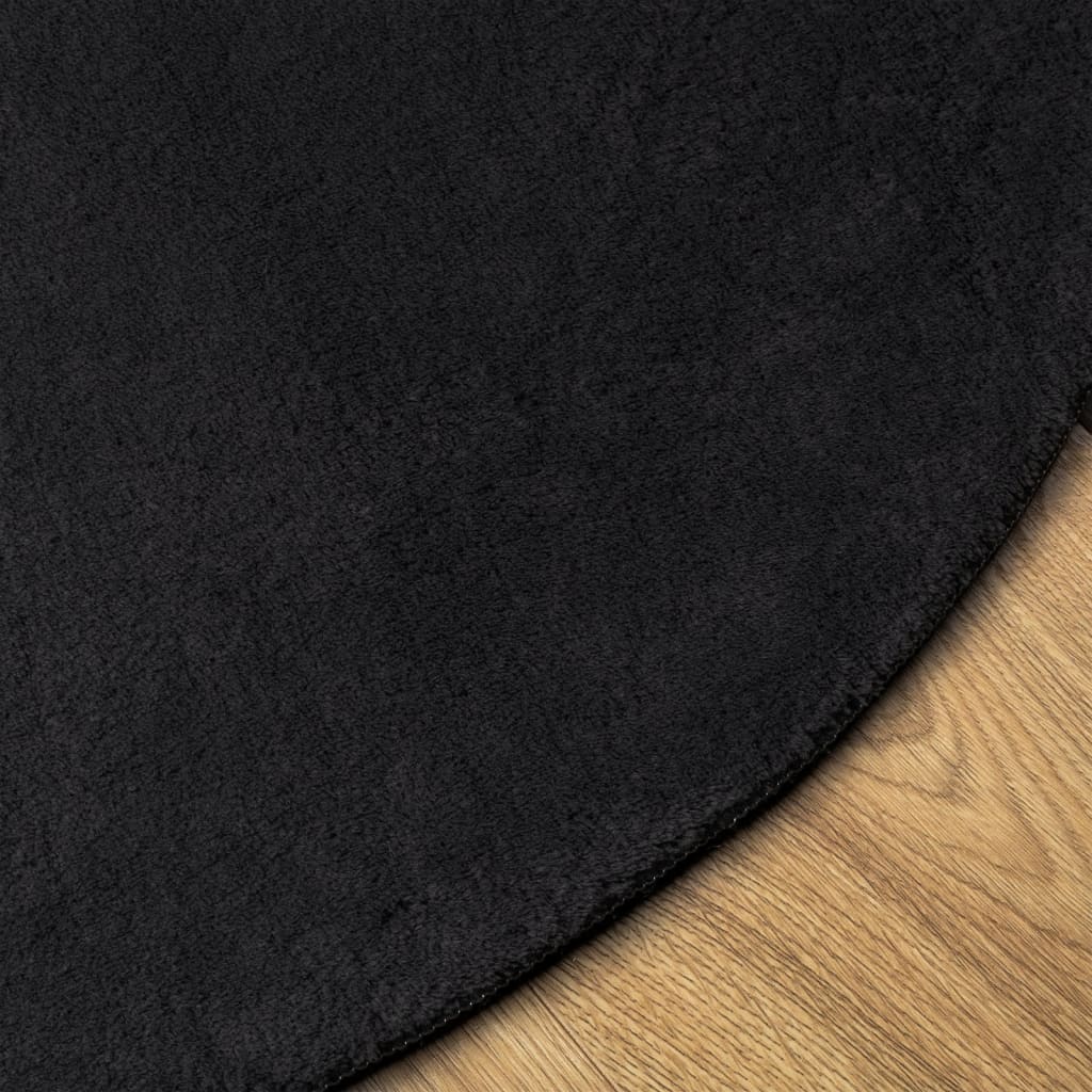 Tepih HUARTE kratkih vlakana mekani i perivi crni Ø 100 cm