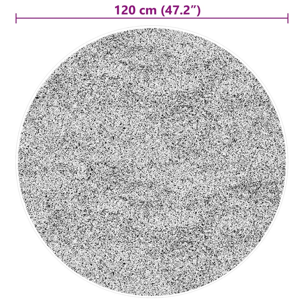 Tepih HUARTE kratkih vlakana mekani i perivi crni Ø 120 cm