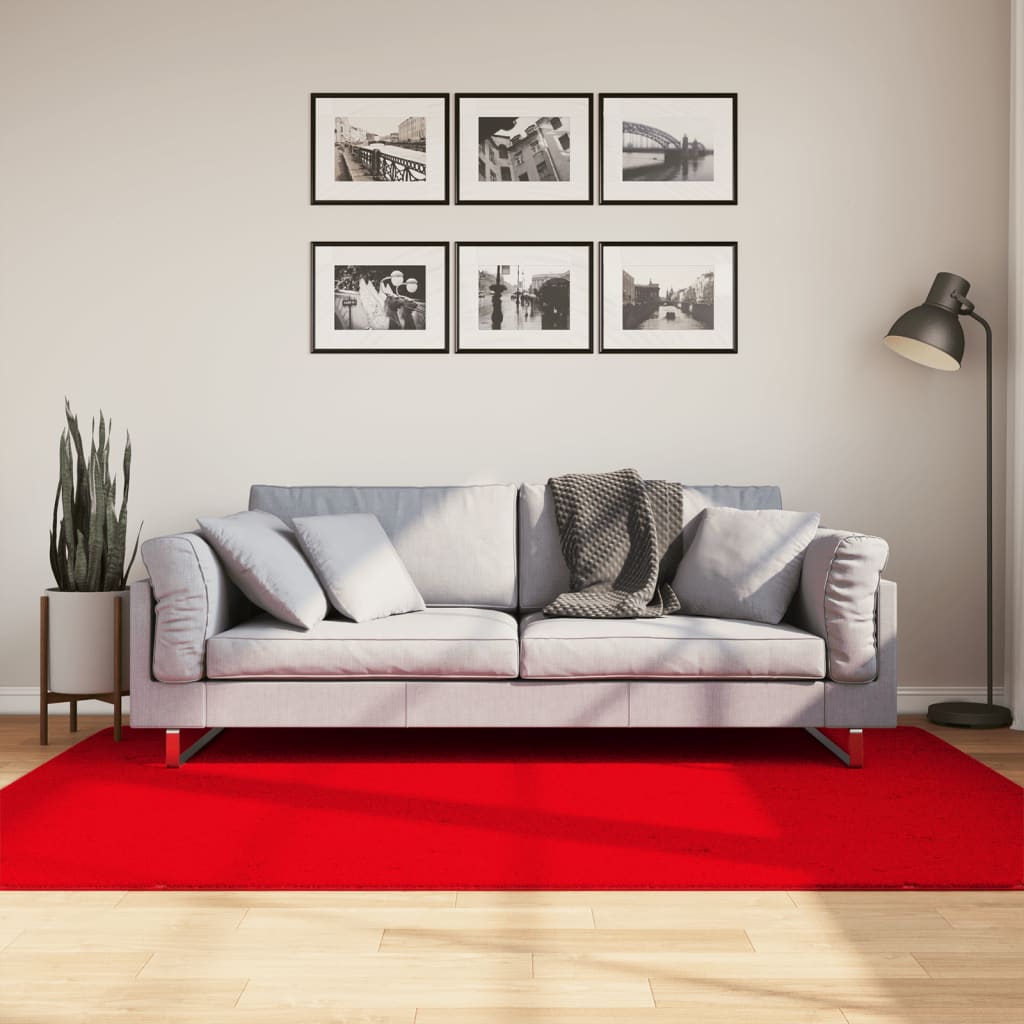 Tepih HUARTE kratkih vlakana mekani i perivi crveni 140x200 cm