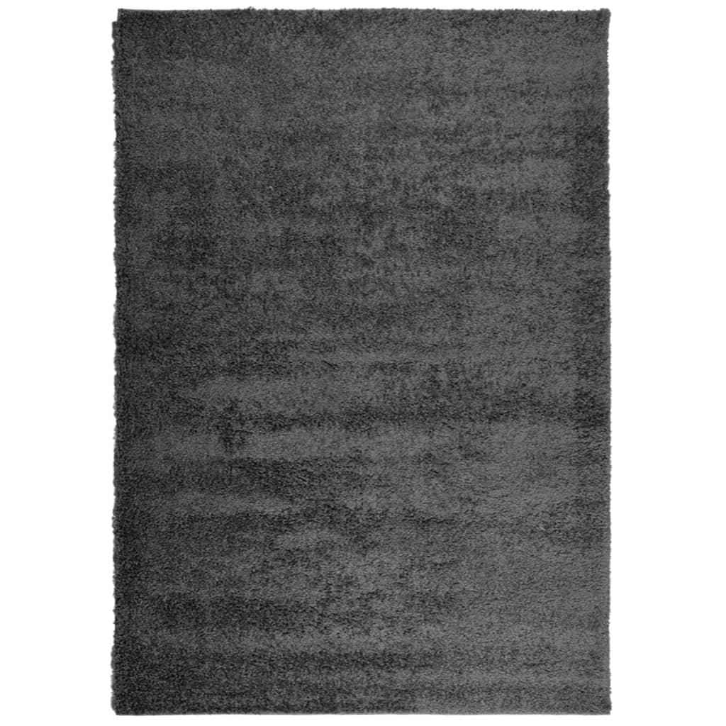 Čupavi tepih PAMPLONA s visokim vlaknima antracit 120 x 170 cm