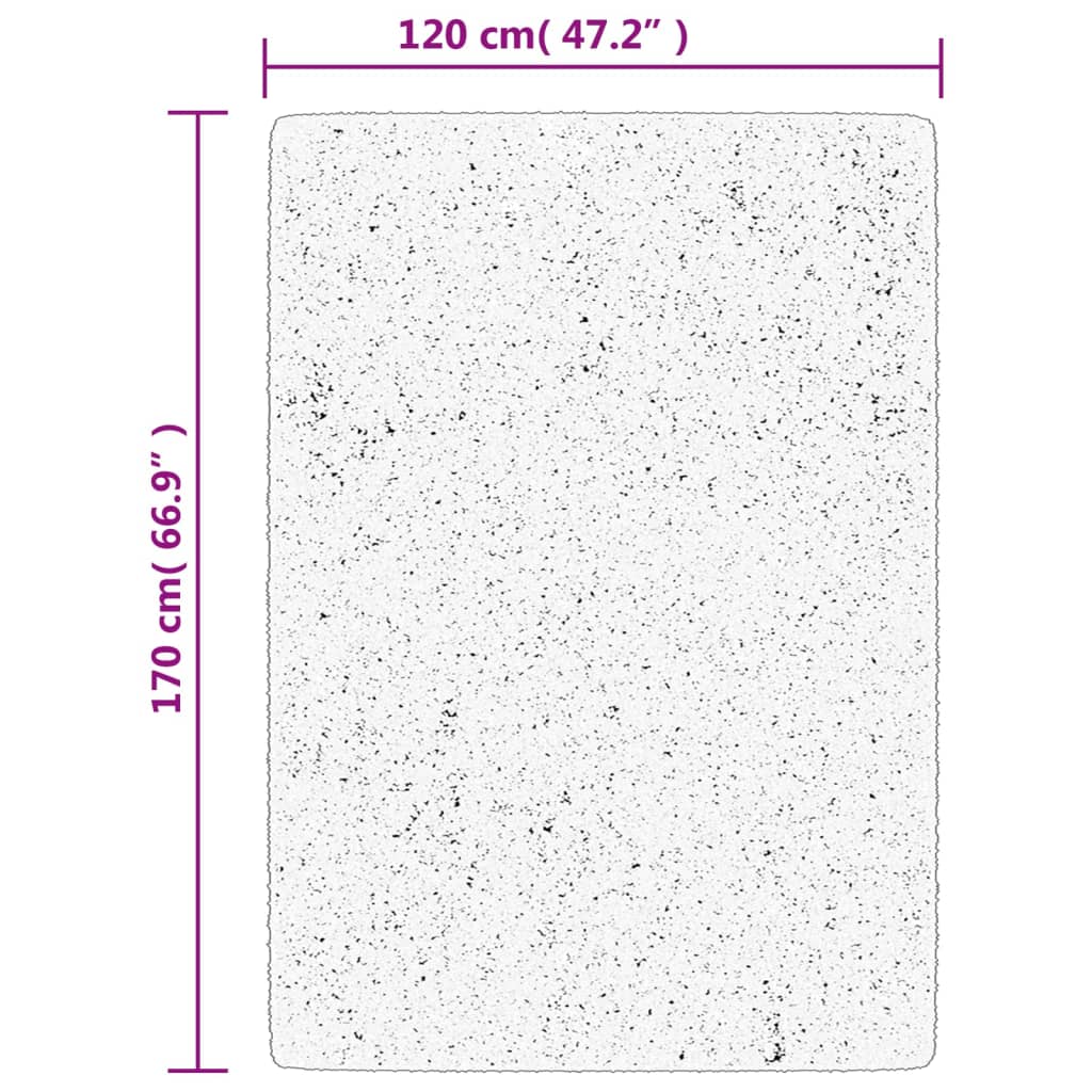 Čupavi tepih PAMPLONA s visokim vlaknima antracit 120 x 170 cm