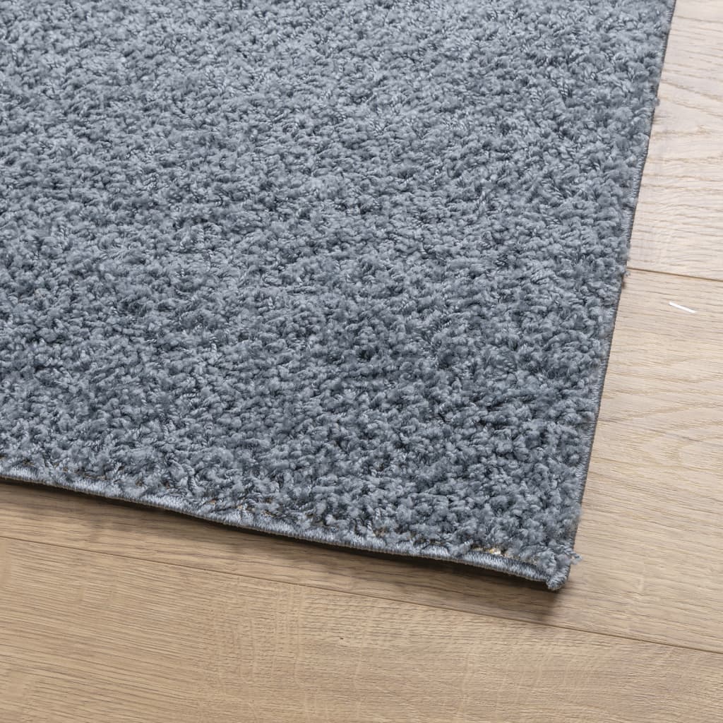 Čupavi tepih PAMPLONA visoka vlakna moderni plavi 80 x 250 cm