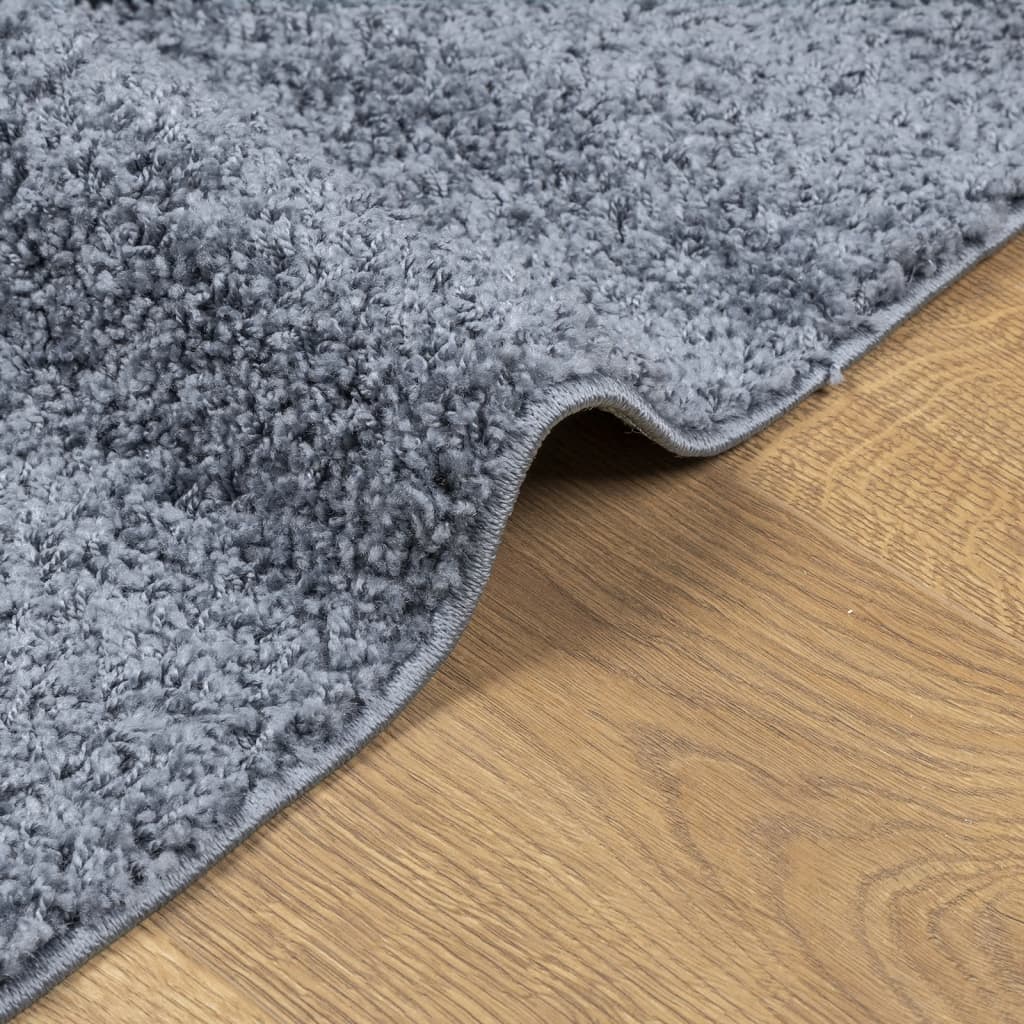 Čupavi tepih PAMPLONA visoka vlakna moderni plavi 80 x 250 cm