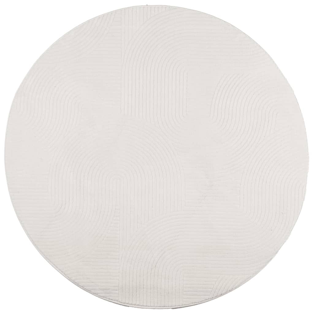 Tepih IZA kratka vlakna skandinavski izgled krem Ø 80 cm