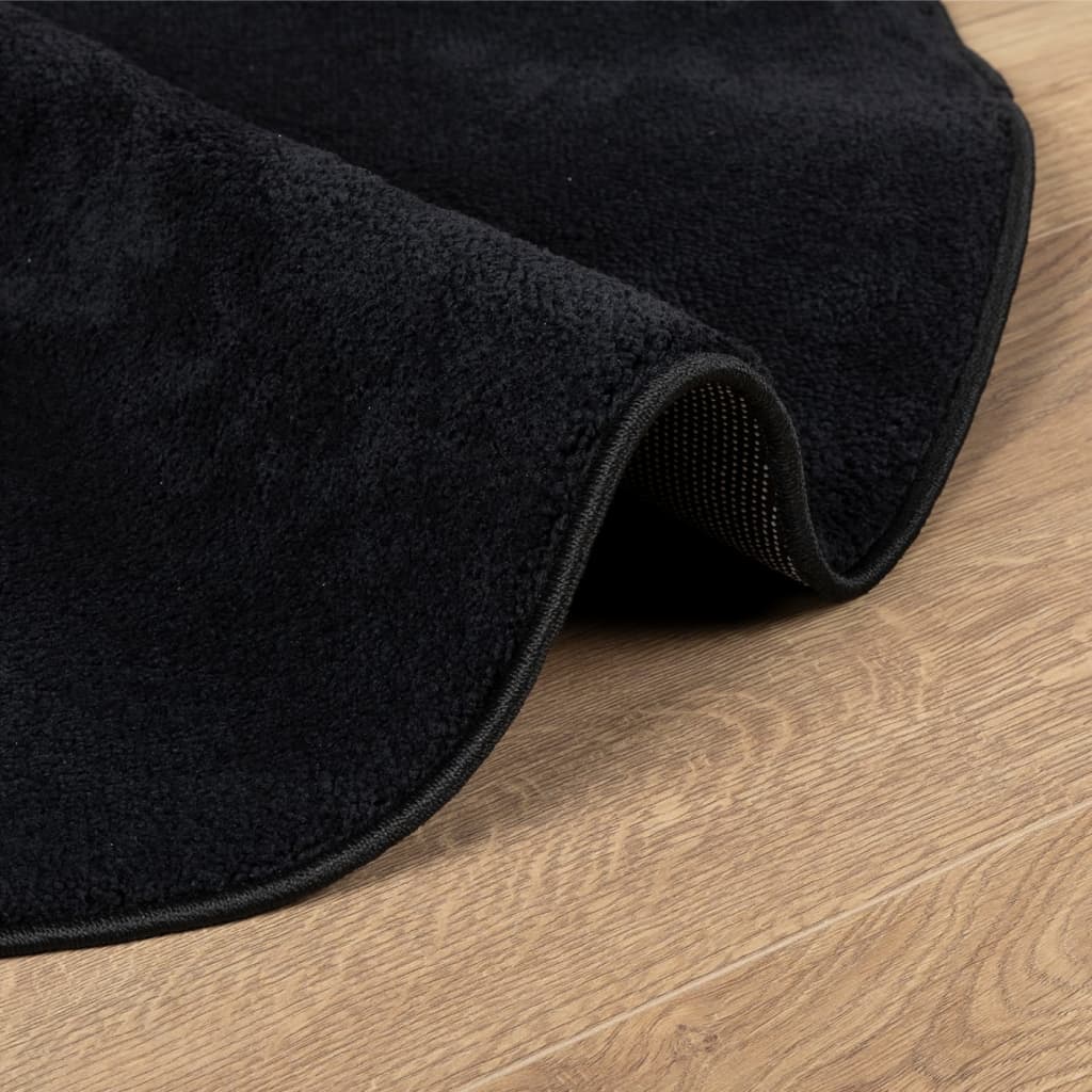 Tepih OVIEDO kratkih vlakana crni Ø 120 cm
