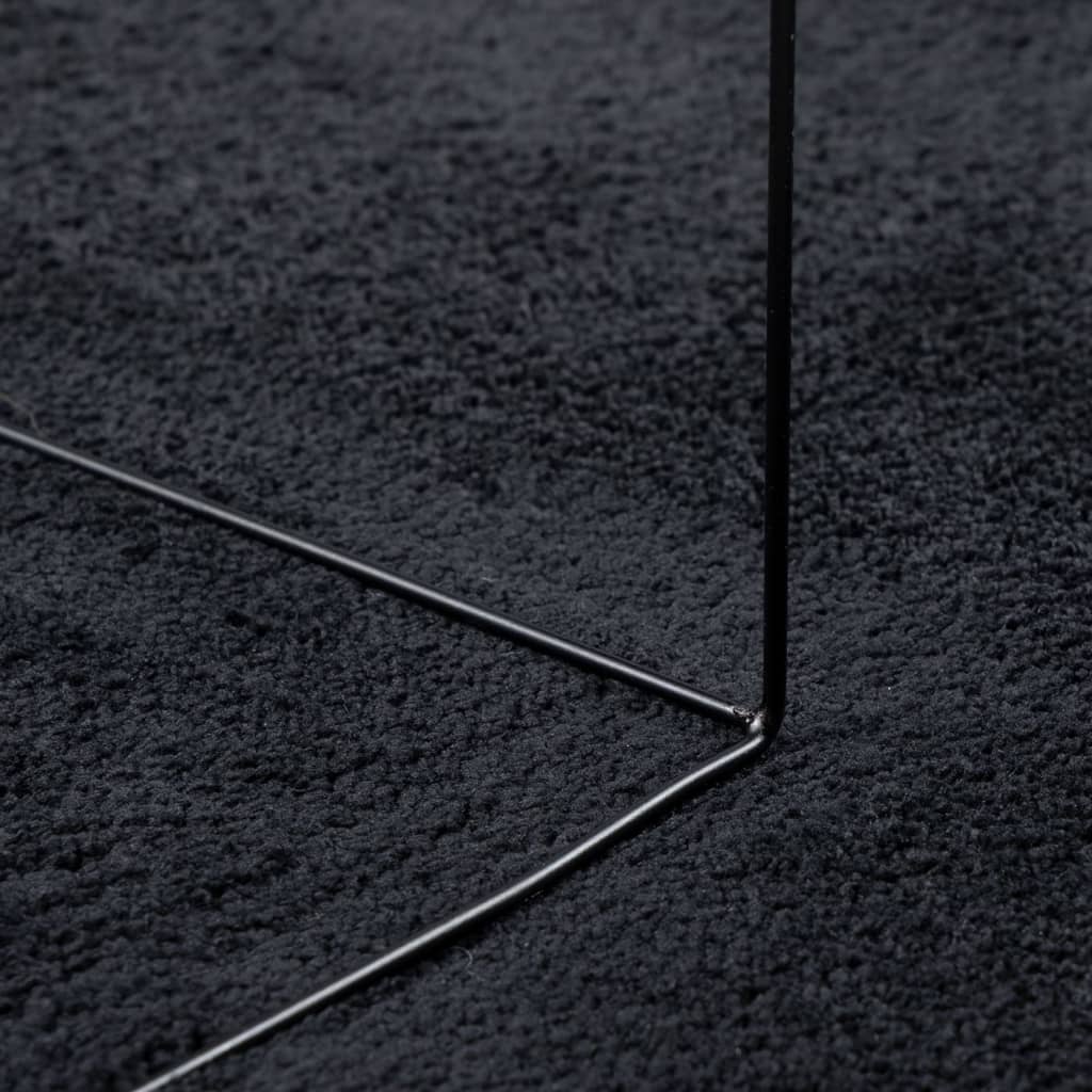 Tepih OVIEDO kratkih vlakana crni Ø 120 cm