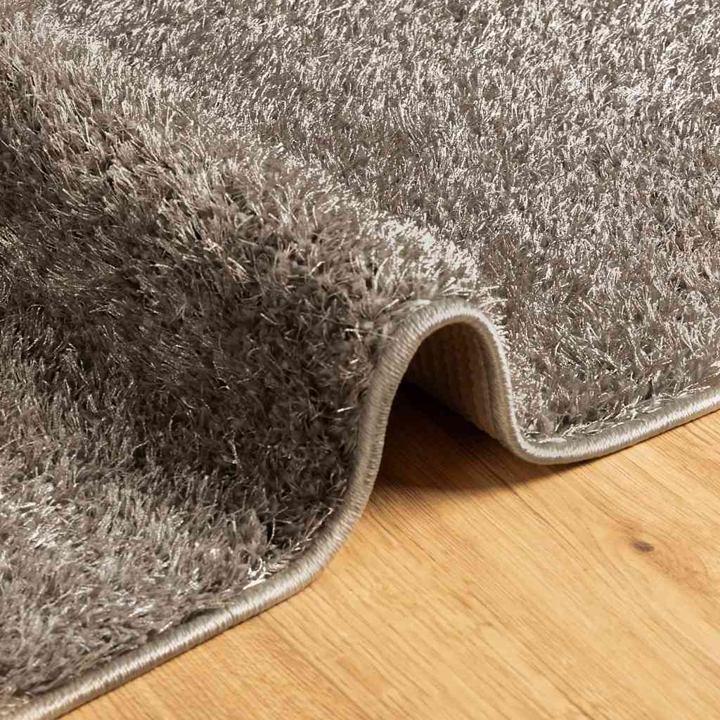 Tepih ISTAN s visokim vlaknima sjajni izgled sivi 80 x 150 cm