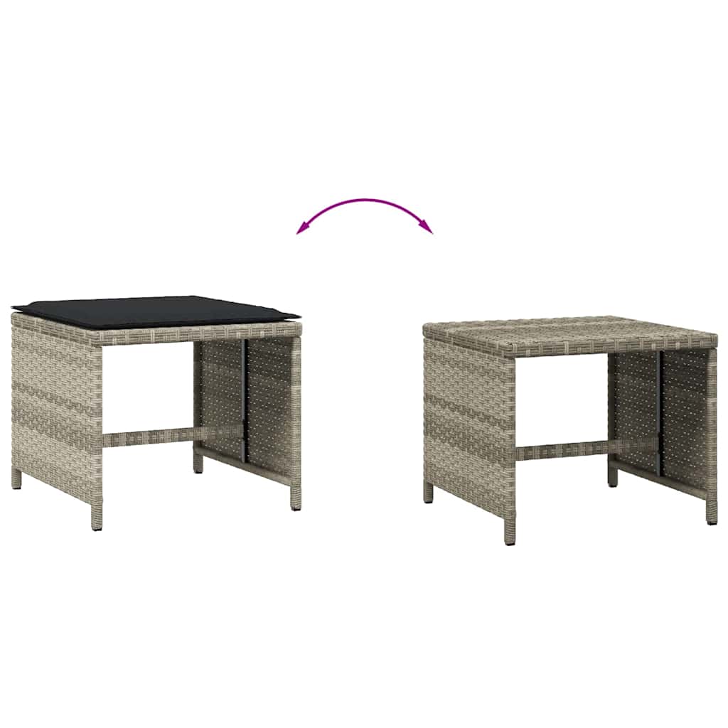 Vrtni taburei s jastucima 4 kom 41x41x36 cm od poliratana
