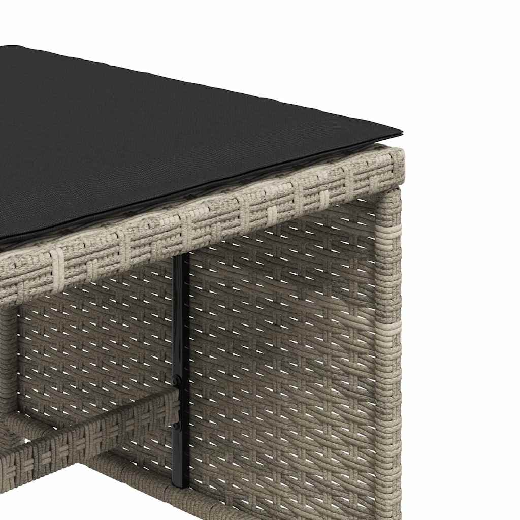 Vrtni taburei s jastucima 4 kom 41x41x36 cm od poliratana