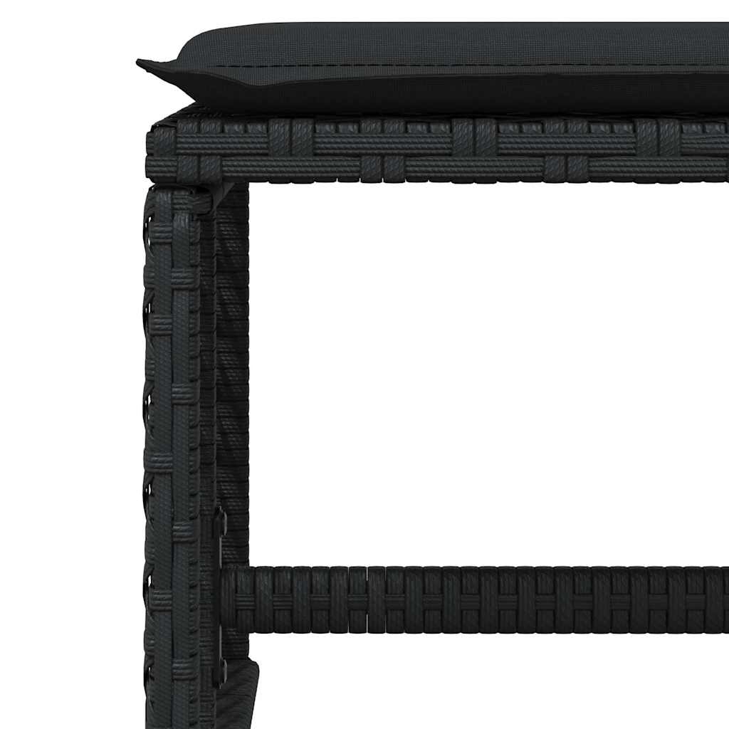 Vrtni stolci s jastucima 4 kom crni 41x41x36 cm od poliratana