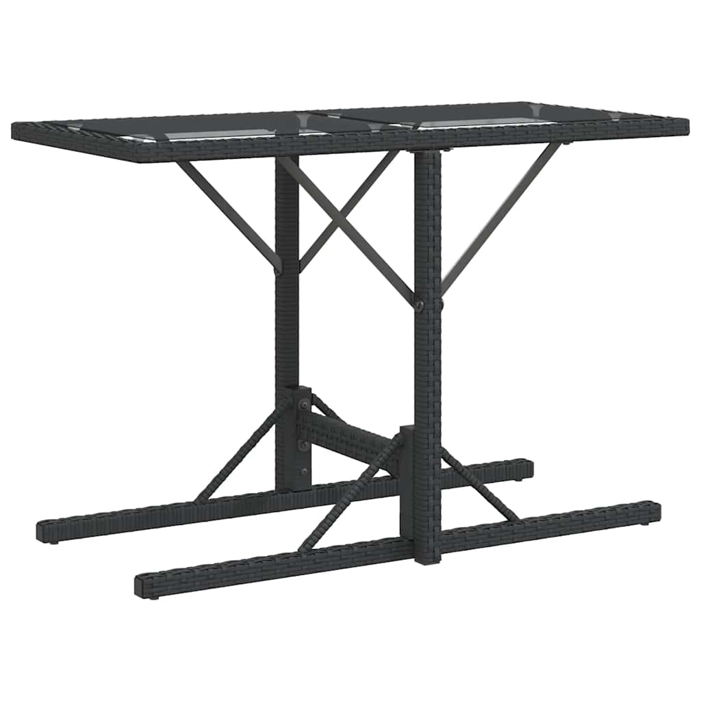 3-dijelni bistro set s jastucima crni od poliratana