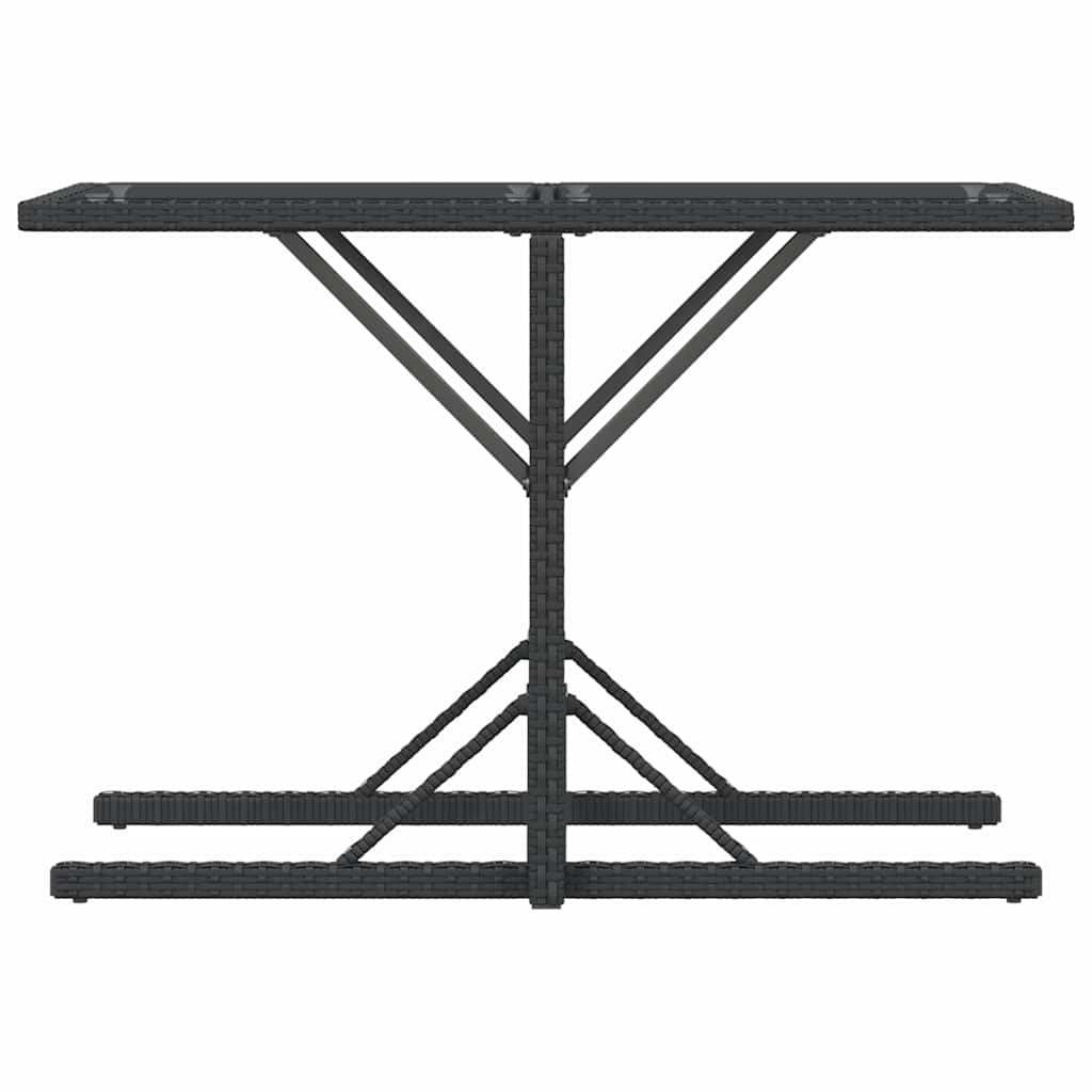 3-dijelni bistro set s jastucima crni od poliratana