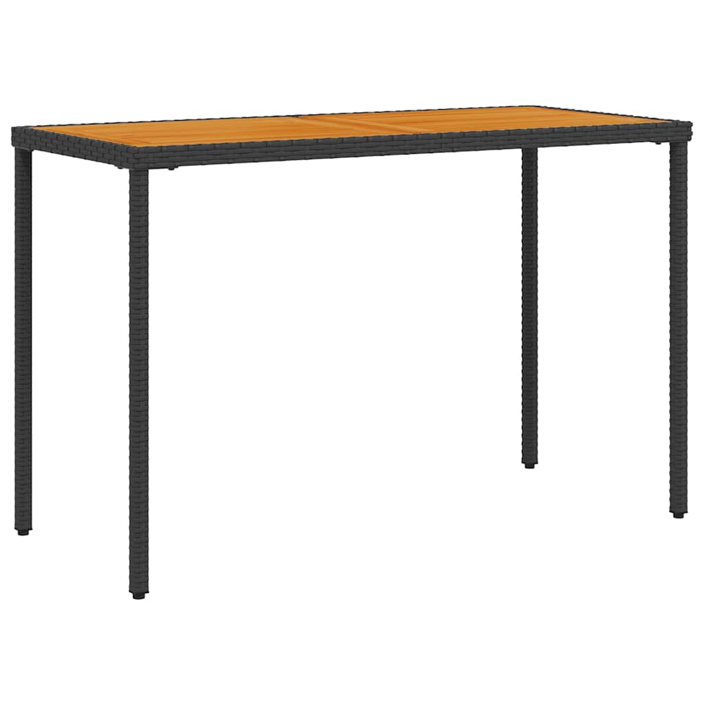 Vrtni stol s pločom od drva bagrema crni 115x54x74 cm poliratan
