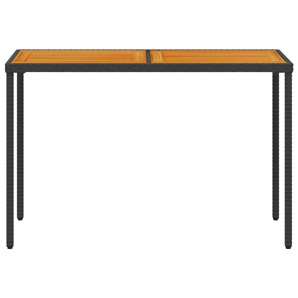 Vrtni stol s pločom od drva bagrema crni 115x54x74 cm poliratan