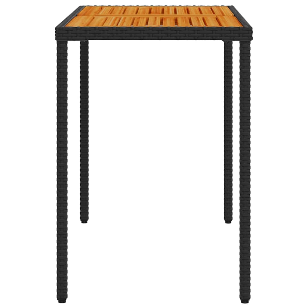 Vrtni stol s pločom od drva bagrema crni 115x54x74 cm poliratan