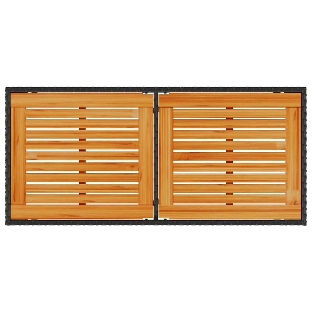 Vrtni stol s pločom od drva bagrema crni 115x54x74 cm poliratan