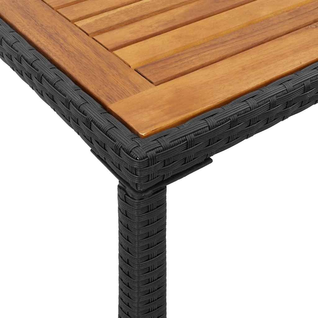 Vrtni stol s pločom od drva bagrema crni 115x54x74 cm poliratan