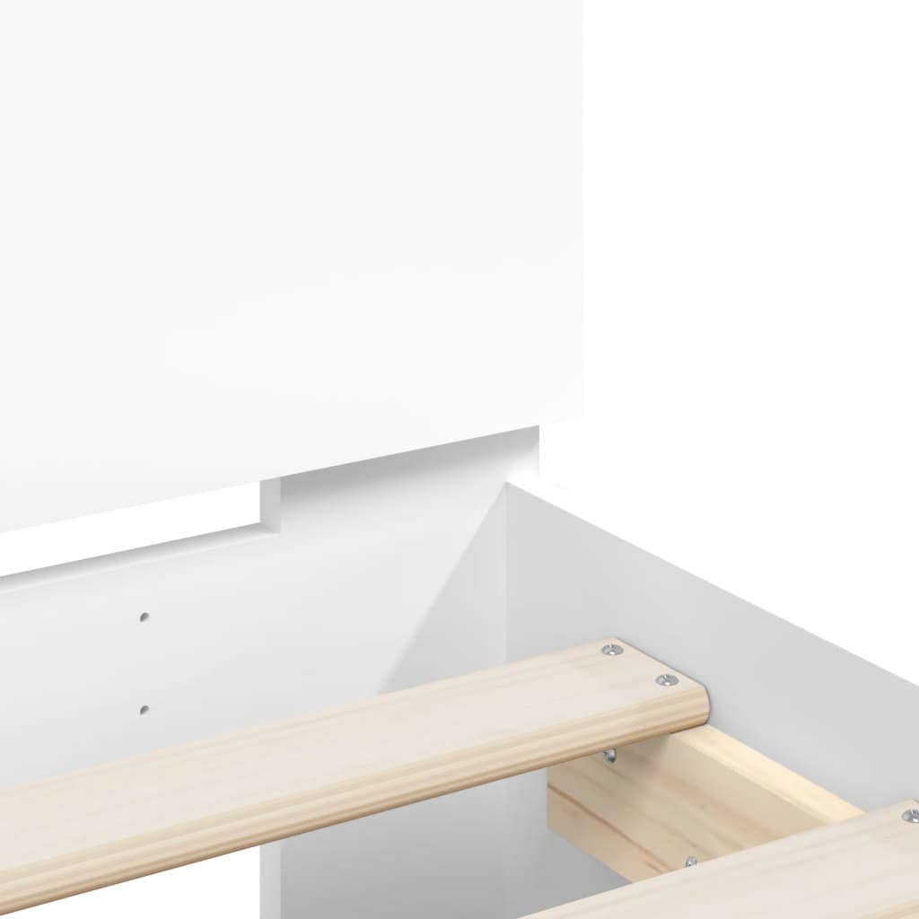 Okvir za krevet s uzglavljem bijeli 75x190 cm konstruirano drvo