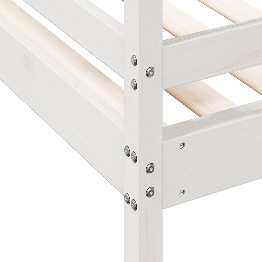 Krevet na kat 90x200/140x200 cm masivna borovina bijela