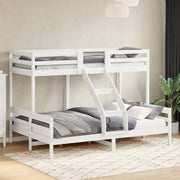 Krevet na kat 90x200/140x200 cm masivna borovina bijela