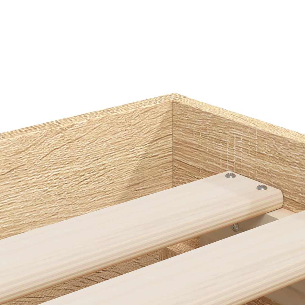 Okvir za krevet s ladicama boja hrasta 90x200 cm