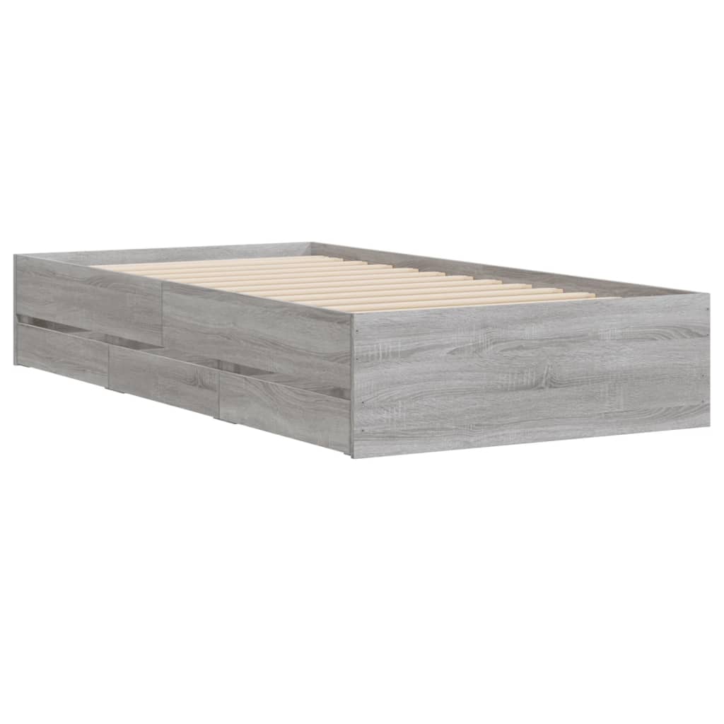Okvir za krevet s ladicama boja hrasta 90x200 cm