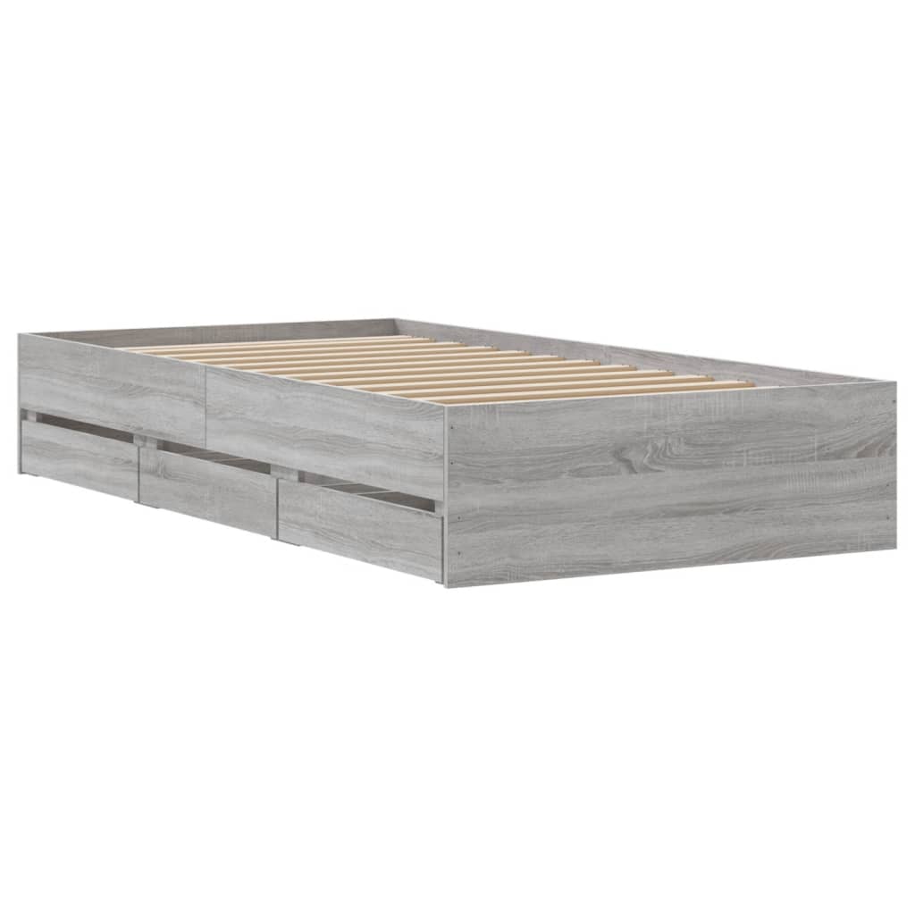 Okvir za krevet s ladicama boja hrasta 90x200 cm