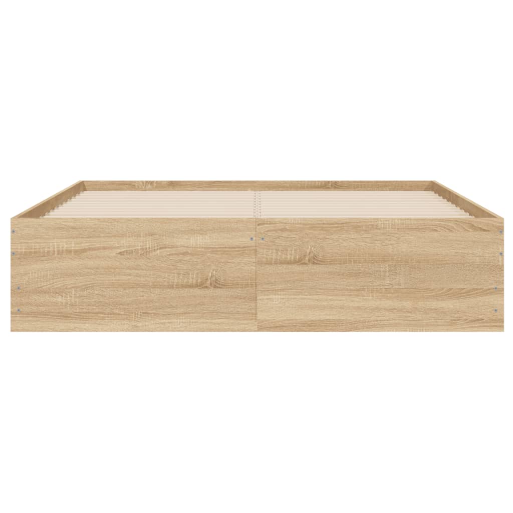Okvir za krevet s ladicama boja hrasta 135x190 cm drveni