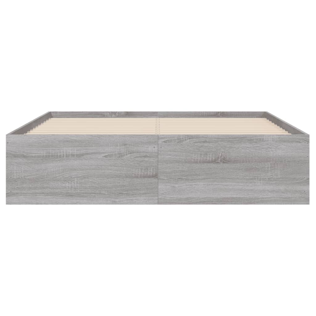 Okvir za krevet s ladicama boja sivog hrasta 135x190 cm