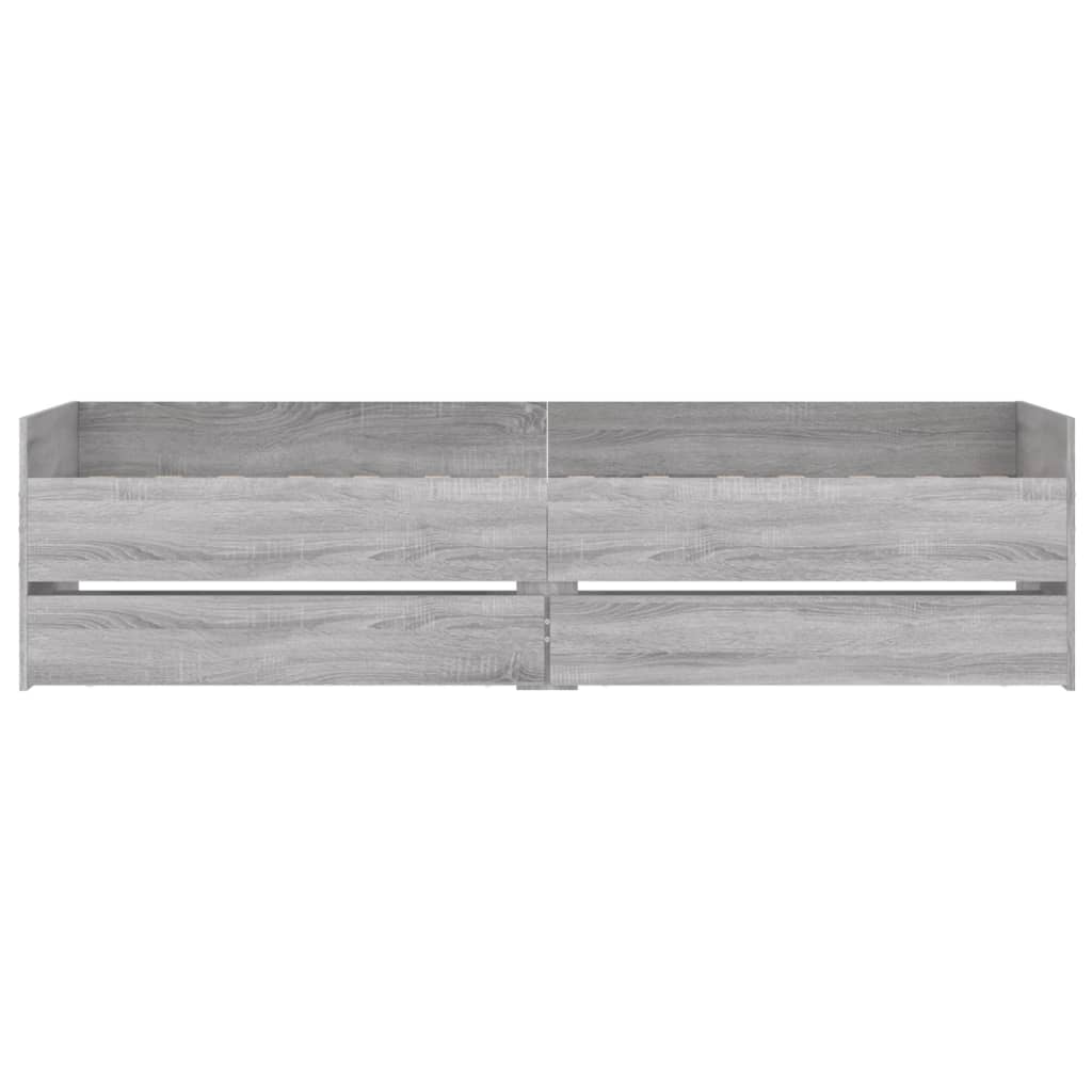 Okvir kreveta s ladicama siva boja hrasta 100 x 200 cm