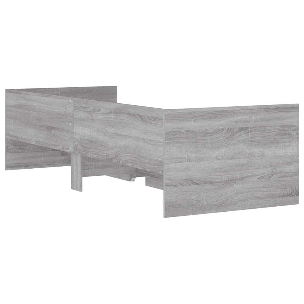Okvir kreveta s ladicama siva boja hrasta 100 x 200 cm