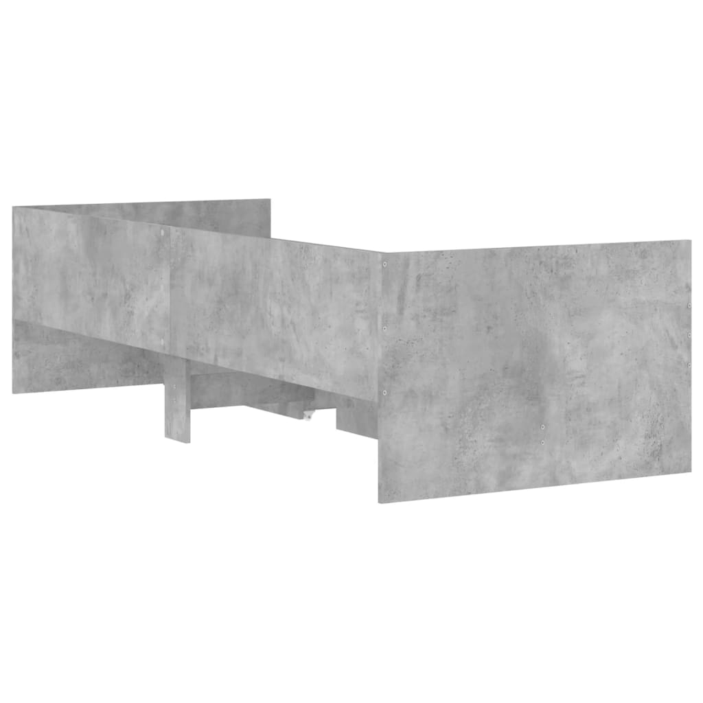 Okvir kreveta s ladicama siva boja betona 90x200 cm