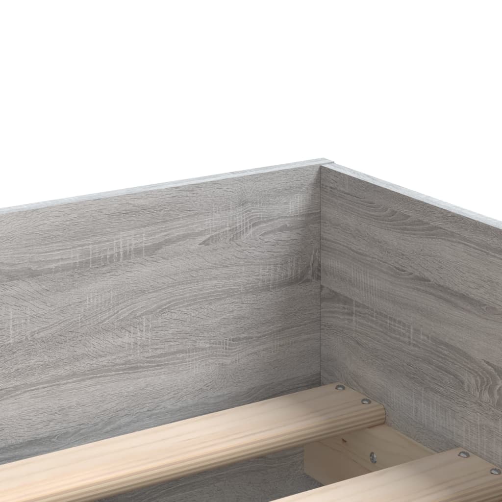 Okvir kreveta s ladicama siva boja hrasta 90x200 cm